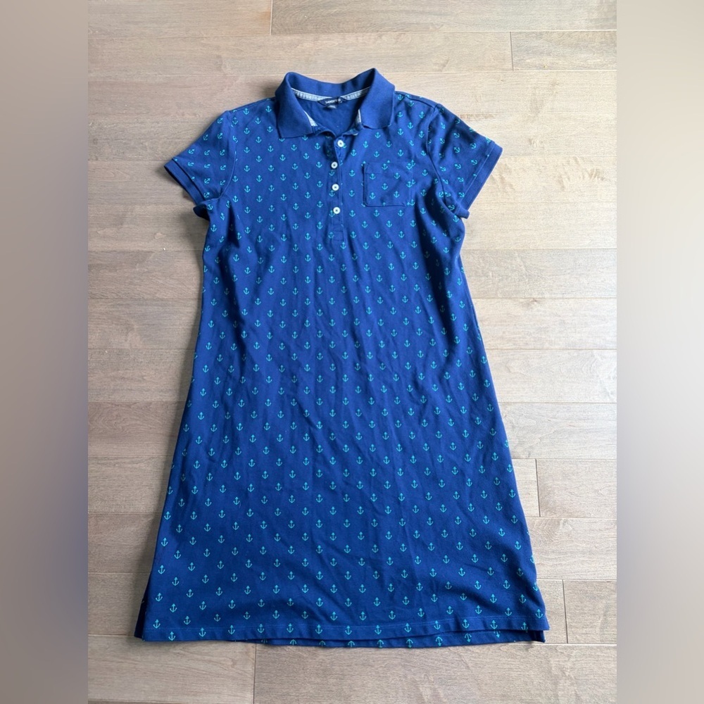 Lands' End Blue Anchor Polo Dress